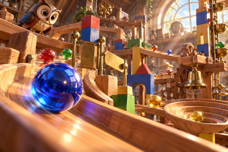 One small sphere. An extravagant route to the bell.
